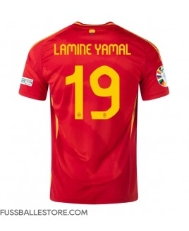 Günstige Spanien Lamine Yamal #19 Heimtrikot EM 2024 Kurzarm